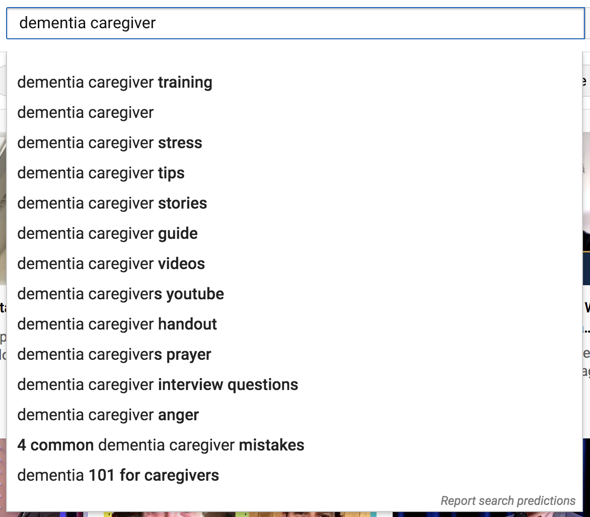 Dementia Care-YouTube Search